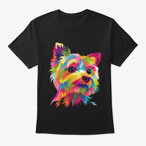 Yorkshire Terrier Hoodie Yorkie Pop Art Black T-Shirt Front