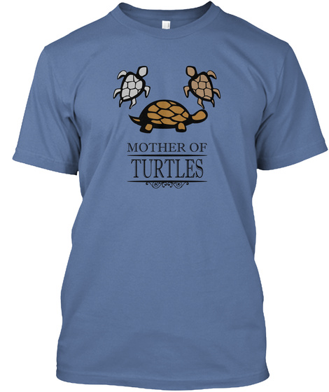 Mother Of Turtles Denim Blue T-Shirt Front