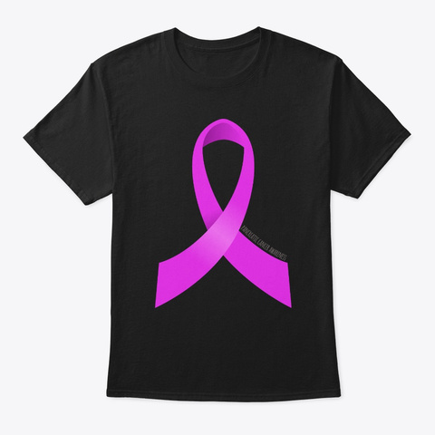 Pancreatic Cancer Awareness Ribbon Black T-Shirt Front