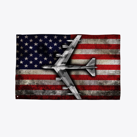 B 52 With Flag Black T-Shirt Front