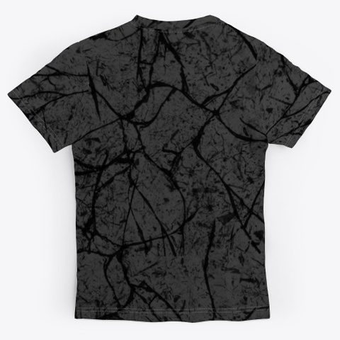 Abstract Black Gray Cracks Broken Art Dark Grey Heather T-Shirt Back