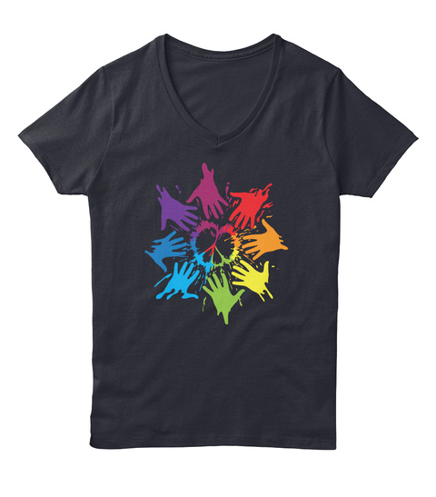 Peace For Lgbt Pride Month Navy T-Shirt Front