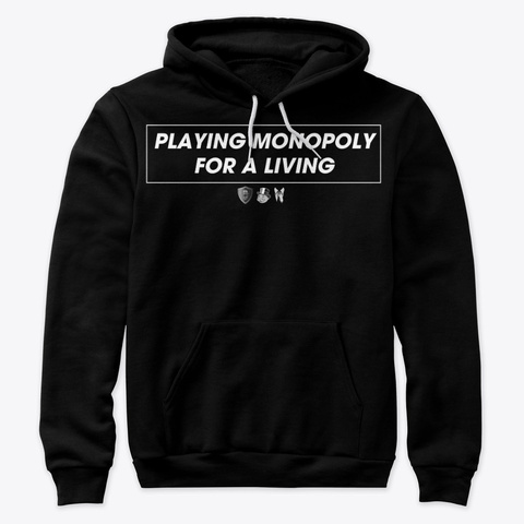 Playing Monopoly For A Living Black T-Shirt Front