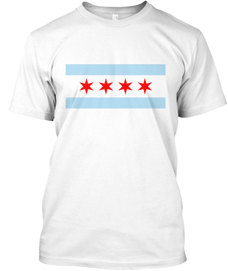 Chicago Flag White T-Shirt Front