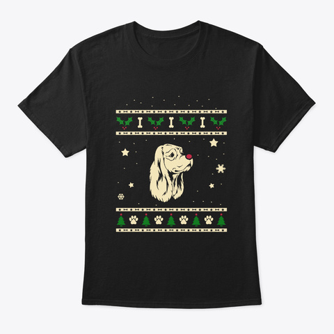 Christmas American Eskimo Dog Gift Black T-Shirt Front
