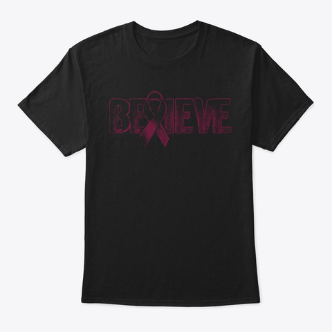 Believe Thrombophilia Awareness Hope Cur Black T-Shirt Front