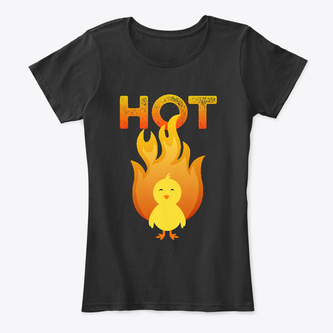 Funny Hot Chick Design For Girls Black T-Shirt Front