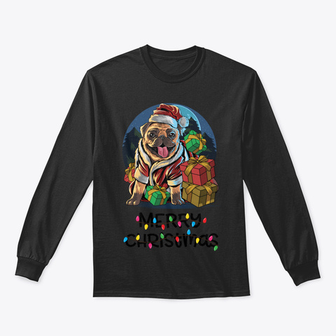 French Bulldog Lover Santa Pajamas Match Black T-Shirt Front