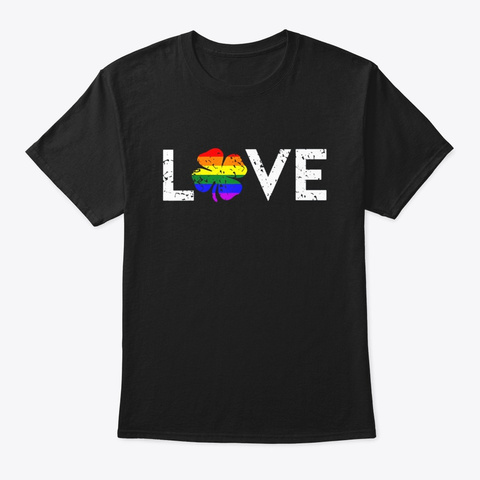 St Patricks Day Gay Pride Love Lgbt Black T-Shirt Front