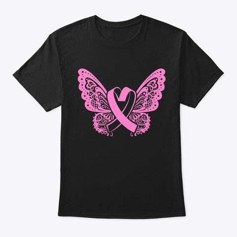 Breast Cancer Awareness Ribbon Survivor Black T-Shirt Front