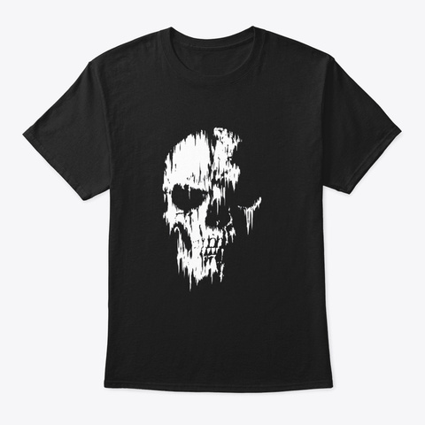 Tattered Skull T Shirt Black T-Shirt Front