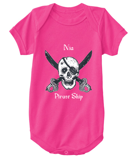 Nia's Pirate Ship Hot Pink T-Shirt Front