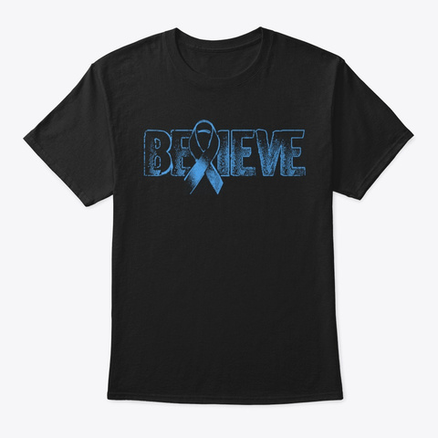 Believe Lymphedema Awareness Hope Cure F Black T-Shirt Front