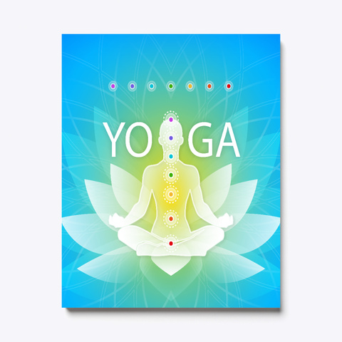 Meditation Yoga  Canvas  Print Aqua T-Shirt Front