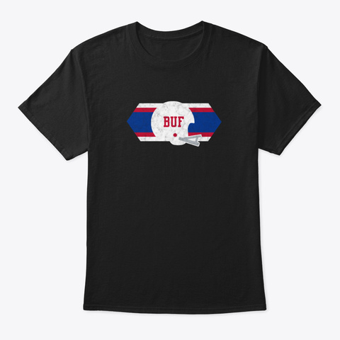 Buffalo Football Retro And Distressed He Black T-Shirt Front
