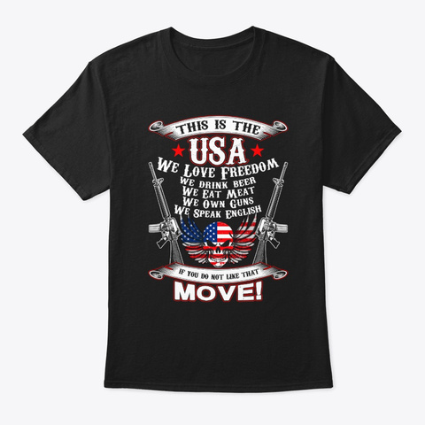 Veteran We Love Freedom Drink Beer Vets Black T-Shirt Front