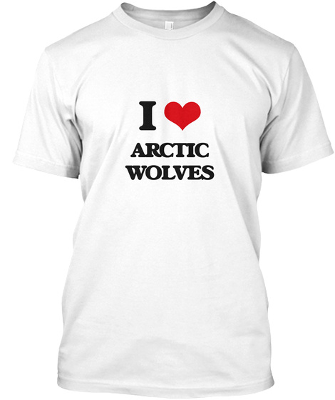 I Lobe Artic Wolves White T-Shirt Front