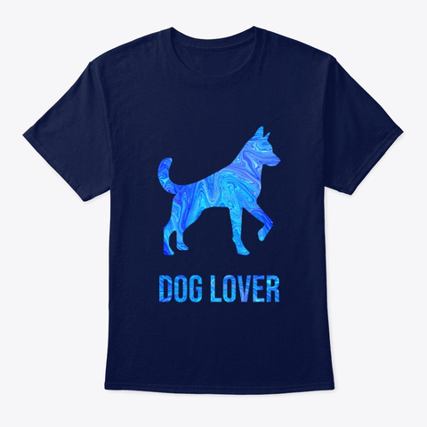 Artsy Dog Lover   Blue Navy T-Shirt Front