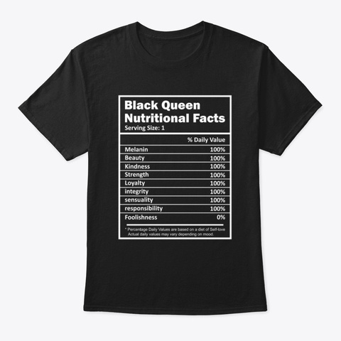 Black Queen Nutritional Facts T-shirt