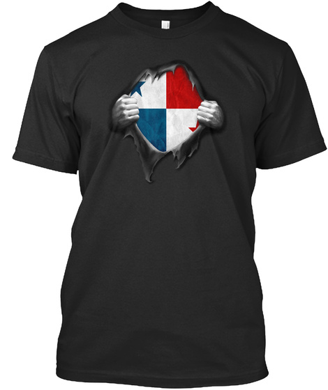 Panama Flag Black T-Shirt Front