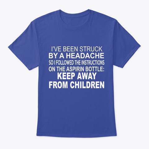 Headache Deep Royal T-Shirt Front