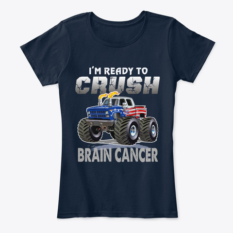 Crush Brain Cancer New Navy T-Shirt Front