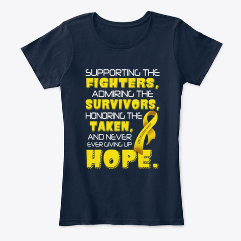 Childhood Cancer Awareness The Fighters New Navy T-Shirt Front