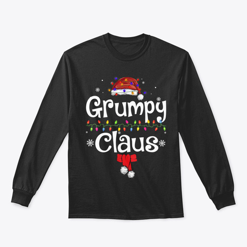 Funny Grumpy Claus Christmas T Shirt Paj Black T-Shirt Front