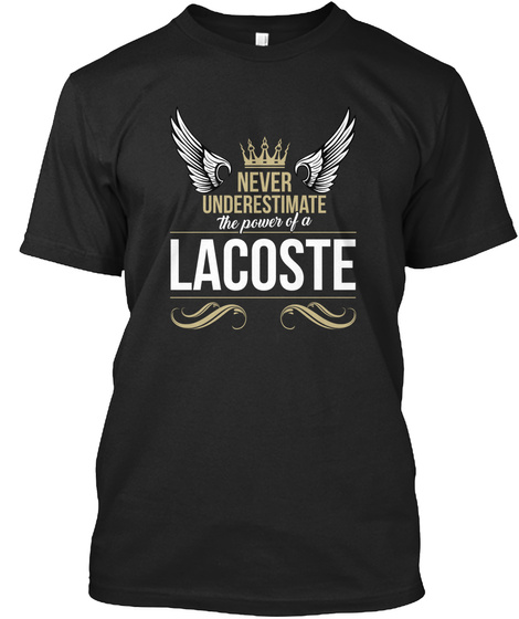 Lacoste Never Underestimate  Black T-Shirt Front