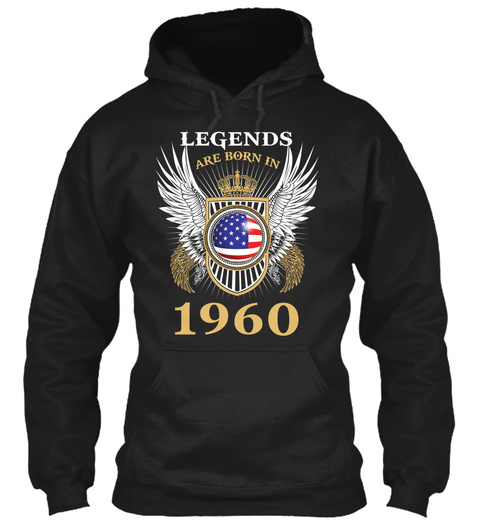 Legends Are Born In 1960 Black T-Shirt Front