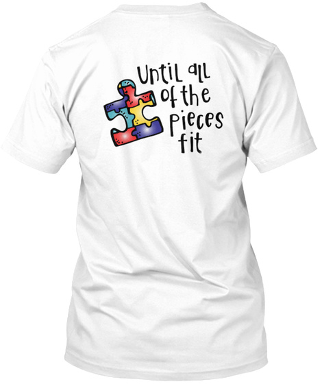 Autism Awareness Virtual Run White T-Shirt Back