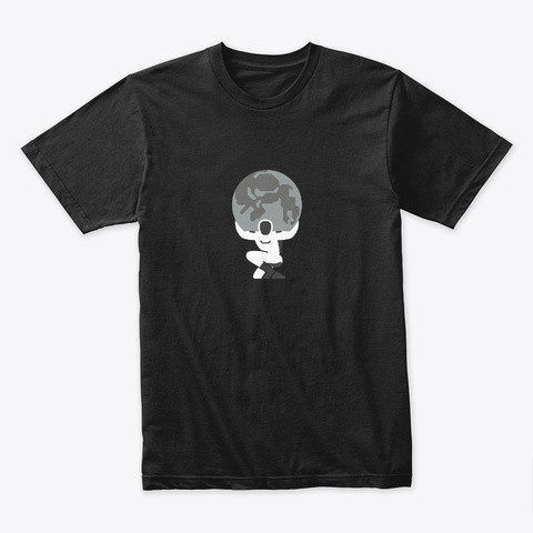 Starman Atlas: Moon 🚀 #Sfsf Black T-Shirt Front
