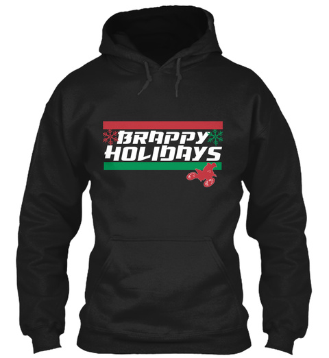 Brappy Holidays Black T-Shirt Front
