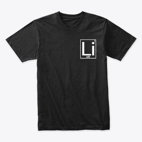 1 Life Pocket White Logo Black T-Shirt Front