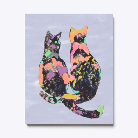 Calico Cats Canvas Print White Kaos Front