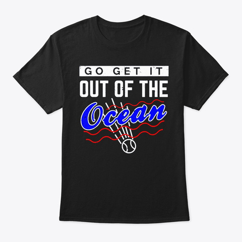 Distressed Los Angeles Baseball Go Ocean Black T-Shirt Front