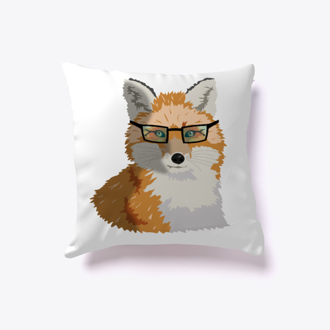 Hipster Fox Pillow (Fo Xster) White T-Shirt Front