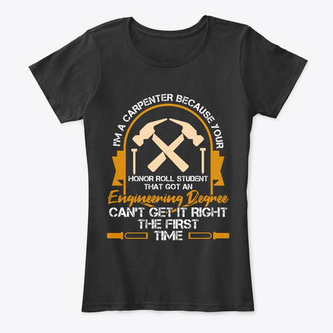 I'm A Carpenter Funny Job Title Black T-Shirt Front