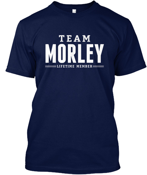 Team Morley Lifetime Member Navy T-Shirt Front