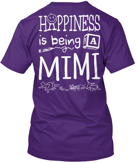 Happy Mimi Happiness Is Being A Mimi Purple Maglietta Back