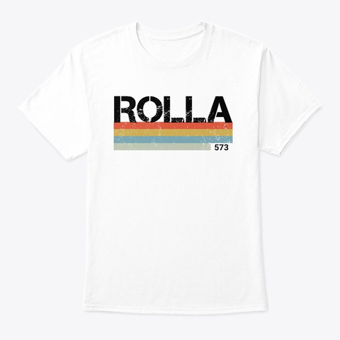 Rolla Retro Vintage Stripes Area Code White T-Shirt Front