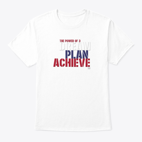 The Power Of 3 America White T-Shirt Front