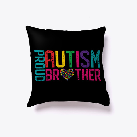 Autism Brother Autism Awareness Day Black T-Shirt Front