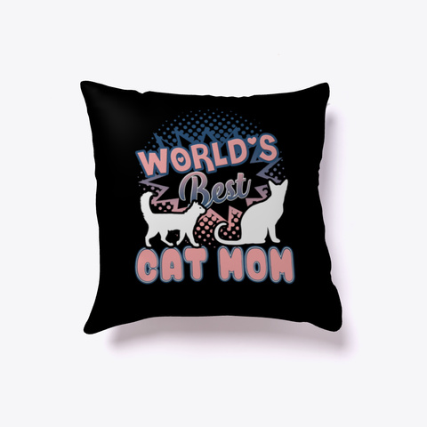 World's Best Cat Mom Black áo T-Shirt Front
