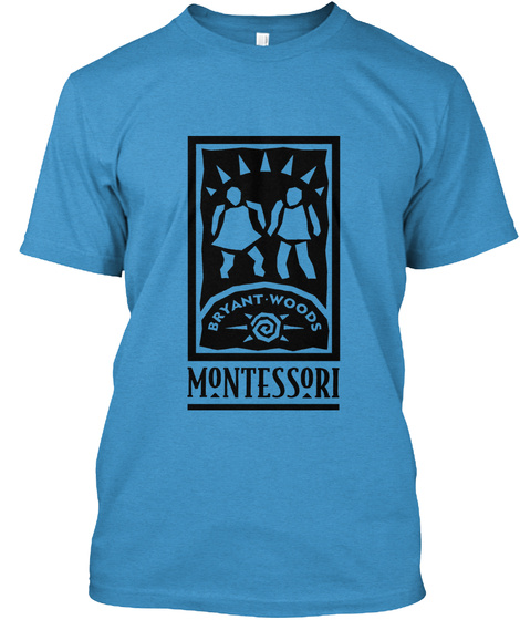 Bryant Woods Montessori Heathered Bright Turquoise  T-Shirt Front