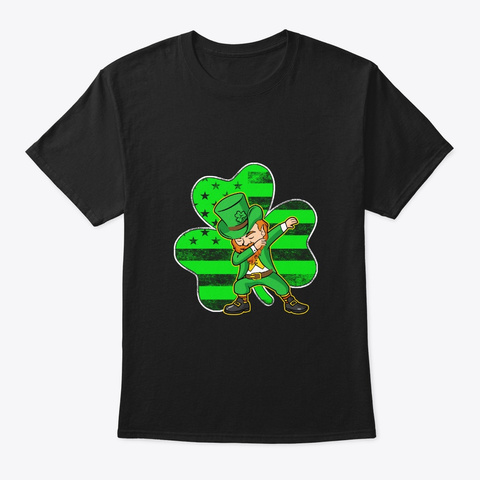 St Patricks Day Leprechaun Dabbing Dab Black T-Shirt Front