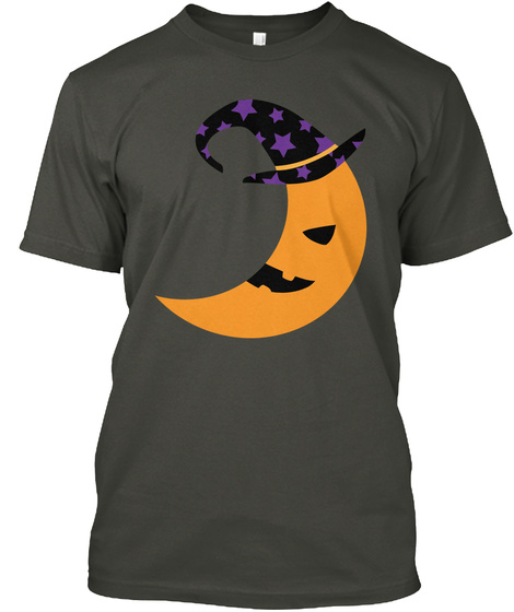 Funny Halloween Moon Witch Hat Tee Shirt