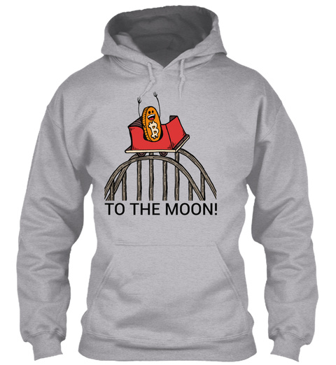 Bitcoin Rollercoaster Guy To The Moon    Sport Grey T-Shirt Front