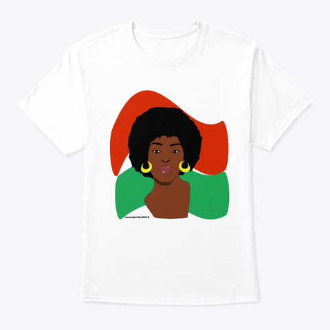 Afro Queen White T-Shirt Front