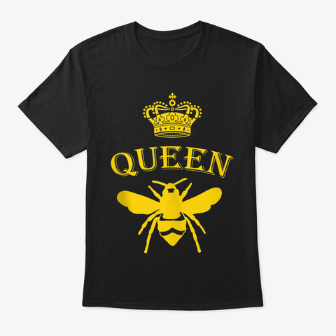 Queen Bee Woman Girl Gift Tank Top Black T-Shirt Front